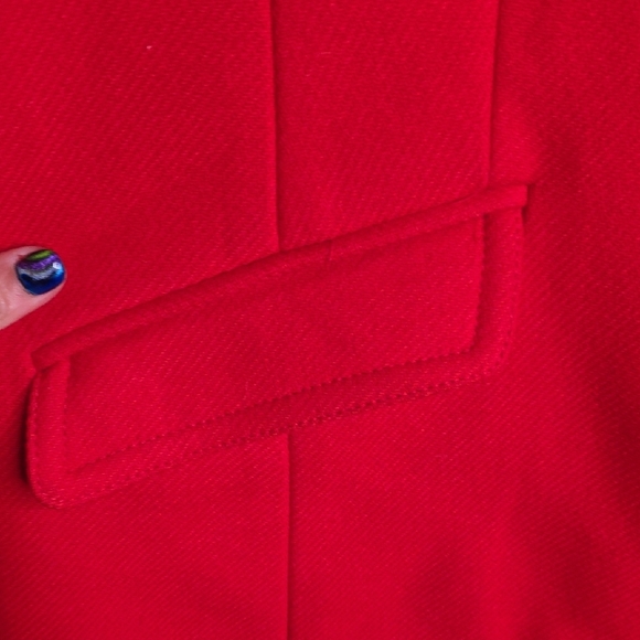 Talbots Bold Red Wool Trench Coat for Women Sz 10 - Picture 4 of 11